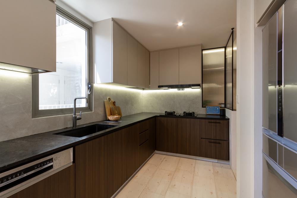 Modern Dining Room with Tableware and Lighting