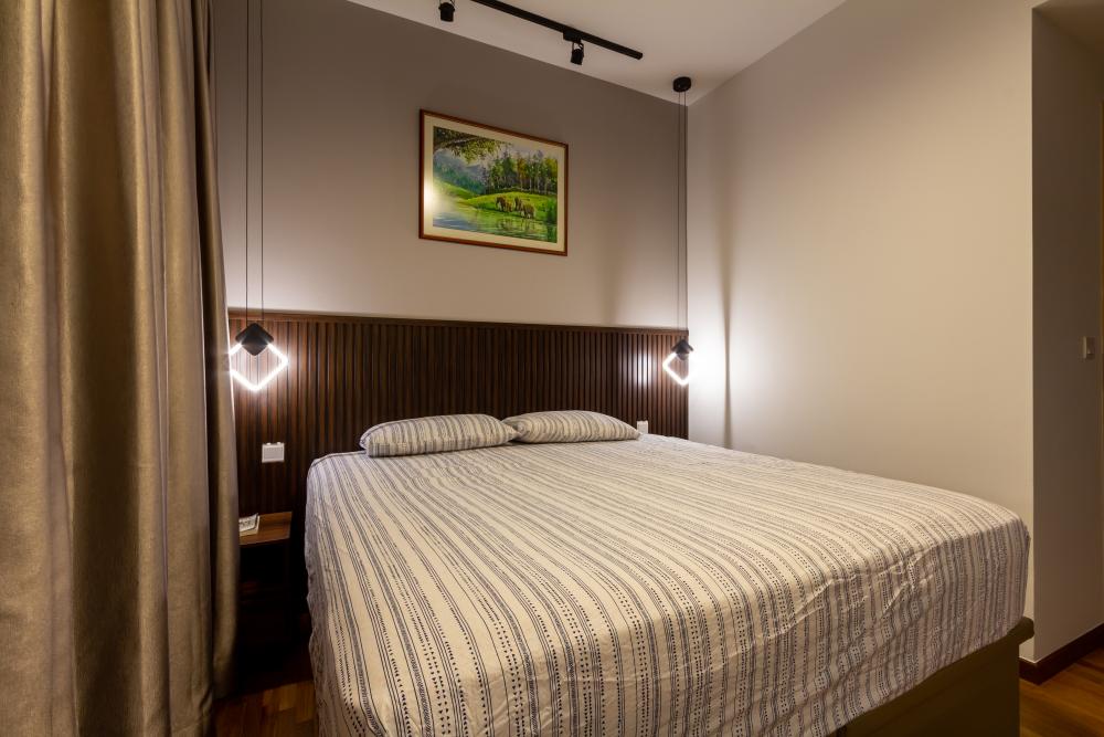 Modern Bedroom with Cove Lighting and Queen Bed