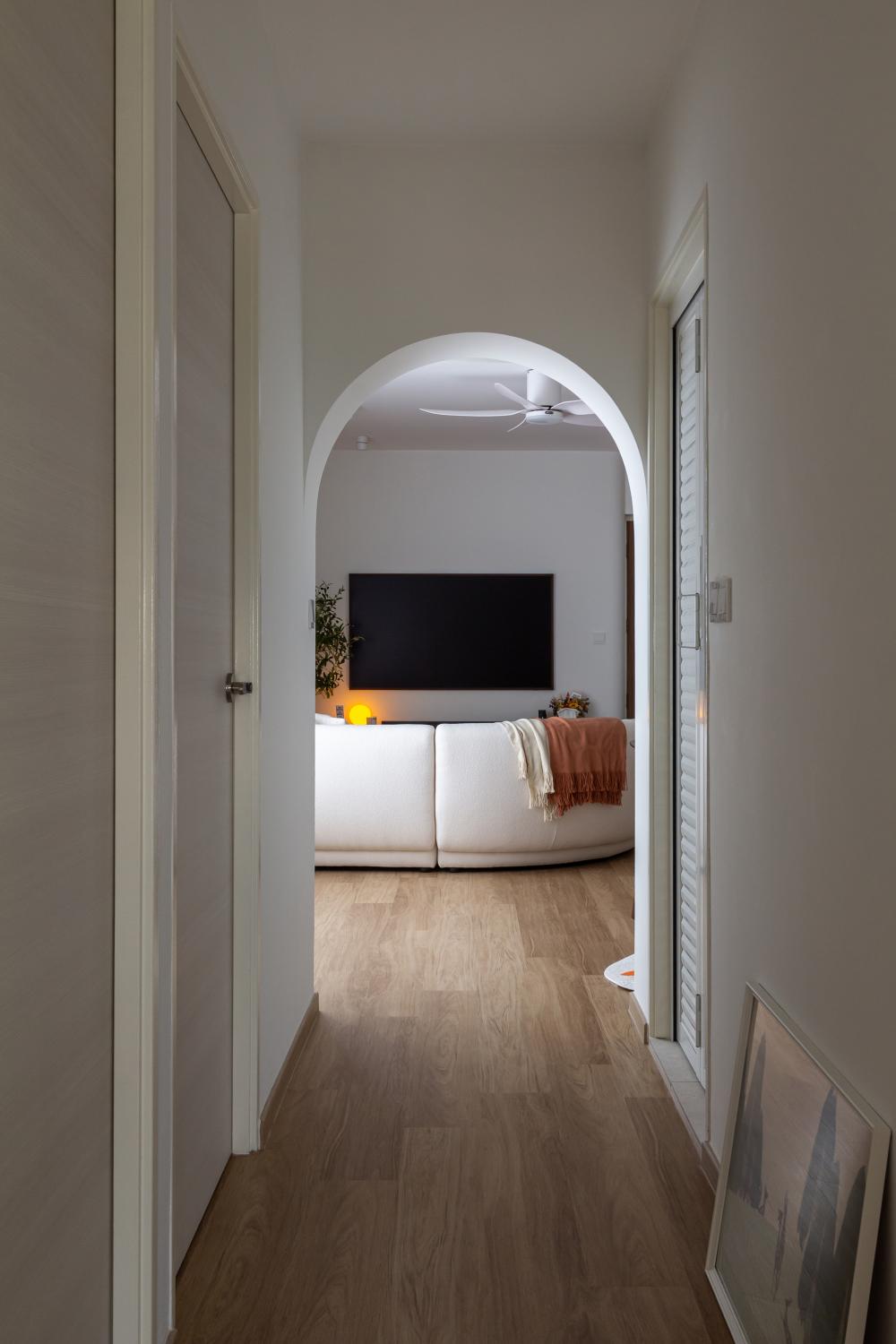 Scandinavian Entryway with Console Table and Small Storage
