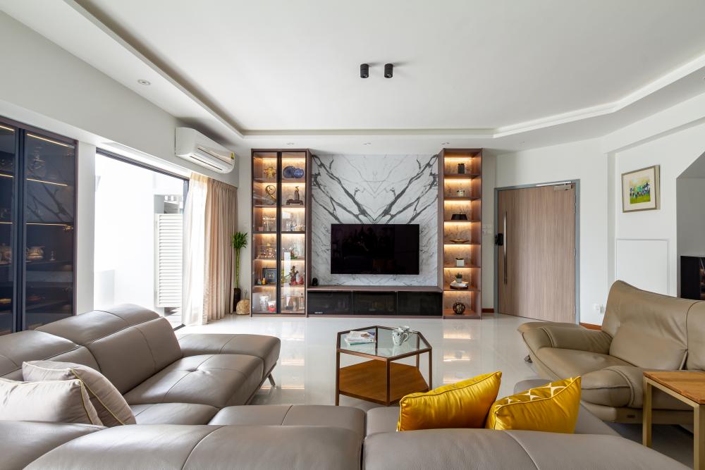 Modern Living Room with TV Console and Coffee Table