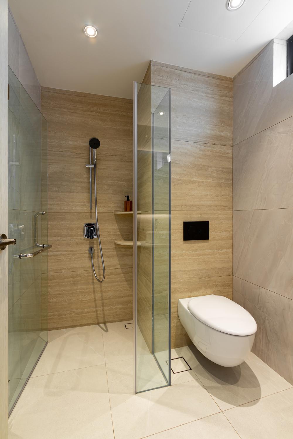Modern Bathroom with Shower Screen and Flooring