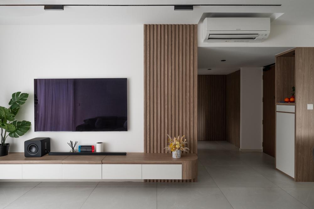 Modern Living Room with TV Console and TV