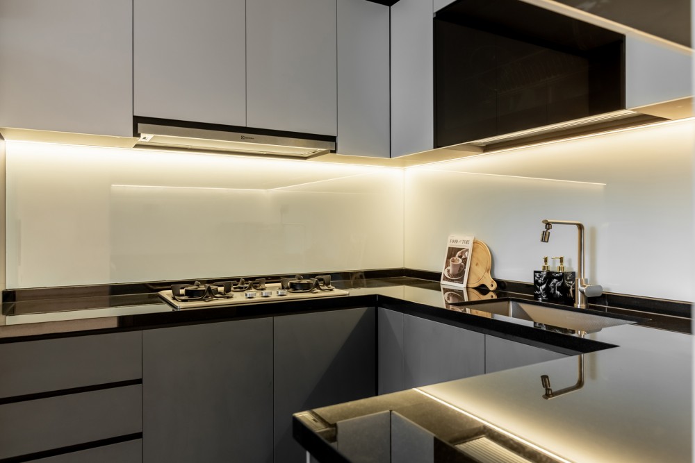 Modern Kitchen with Countertop and Cupboard
