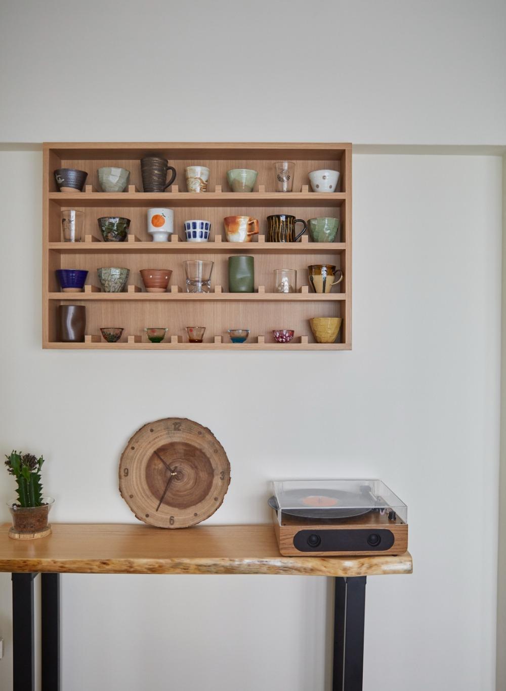 Asian Hallway with Bookshelf and Artwork