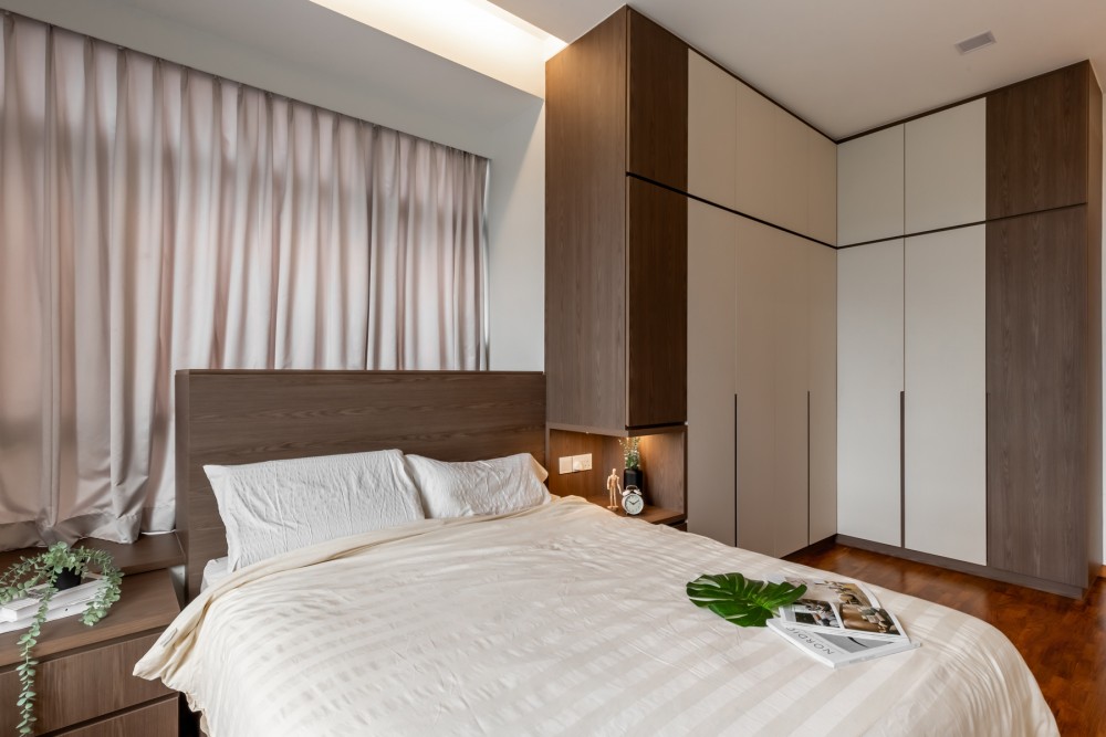 Contemporary Bedroom with Wardrobe and Built-in Bed
