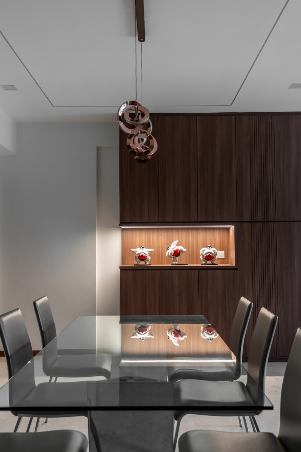 Contemporary Dining Room with Ceiling Light and Dining Table