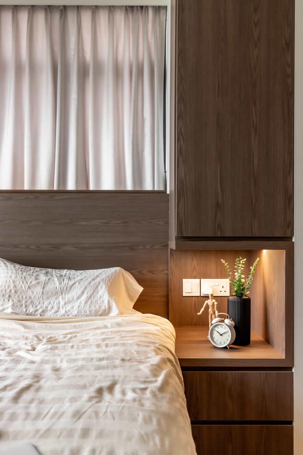 Contemporary Bedroom with Wardrobe and Built-in Bed