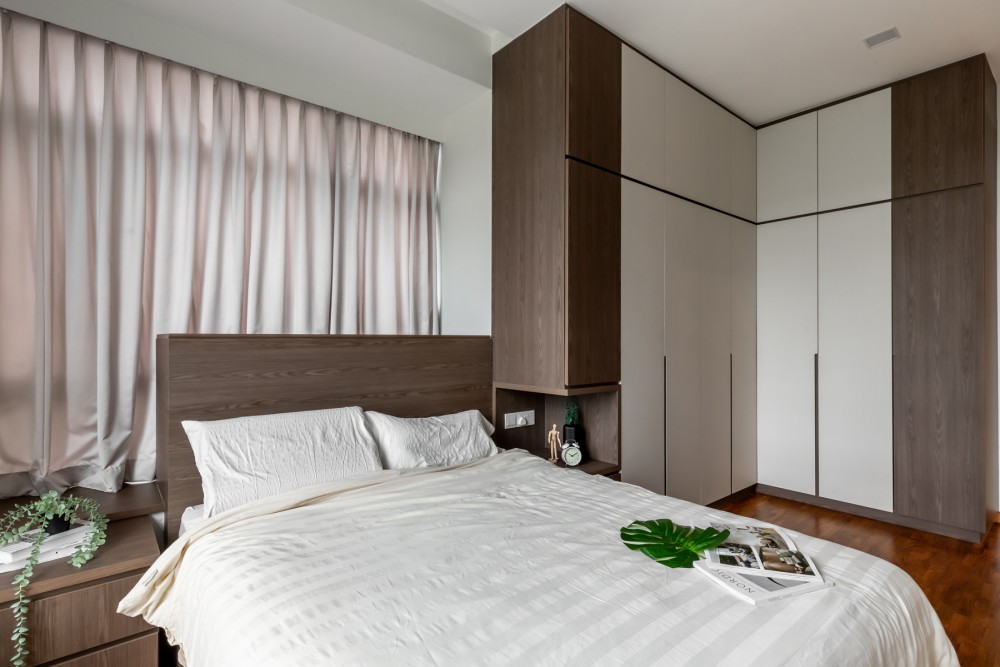 Contemporary Bedroom with Wardrobe and Built-in Bed