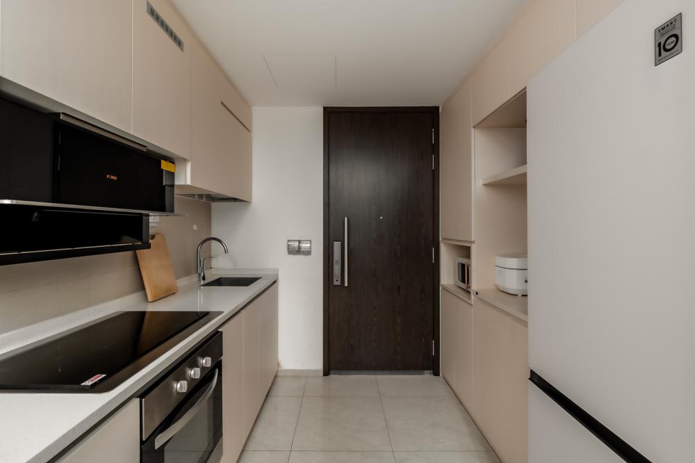 Scandinavian Kitchen with Countertop and Kitchen Tap