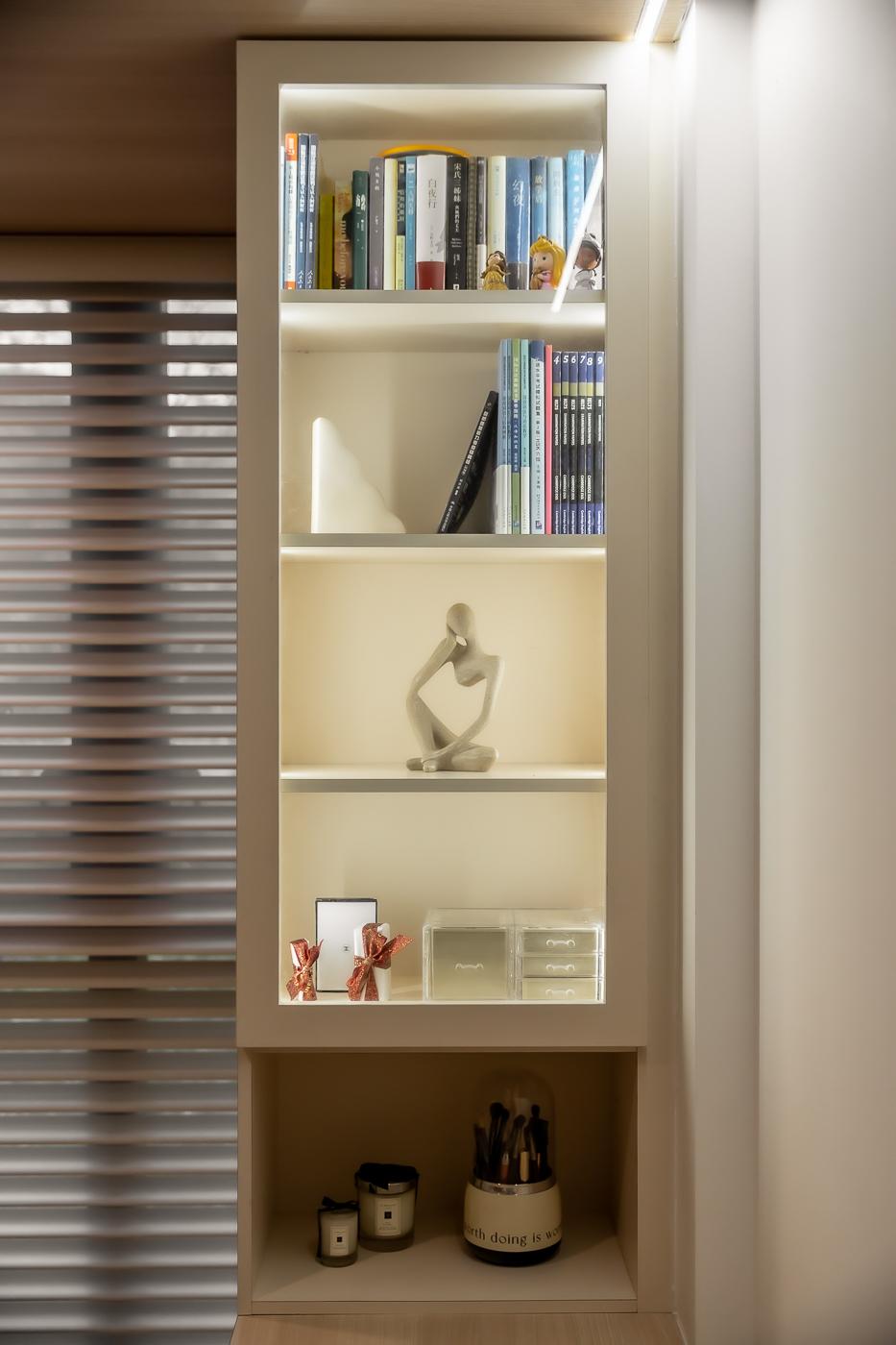 Scandinavian Bedroom with Wardrobe and Display Cabinets