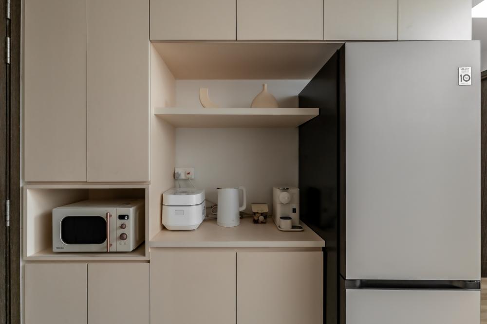Scandinavian Kitchen with Countertop and Cupboard