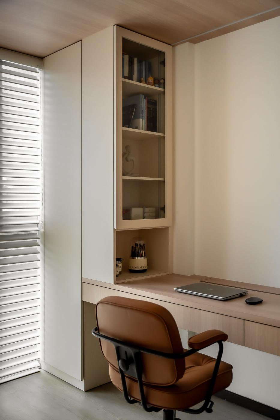 Scandinavian Bedroom with Platform Bed and Wardrobe