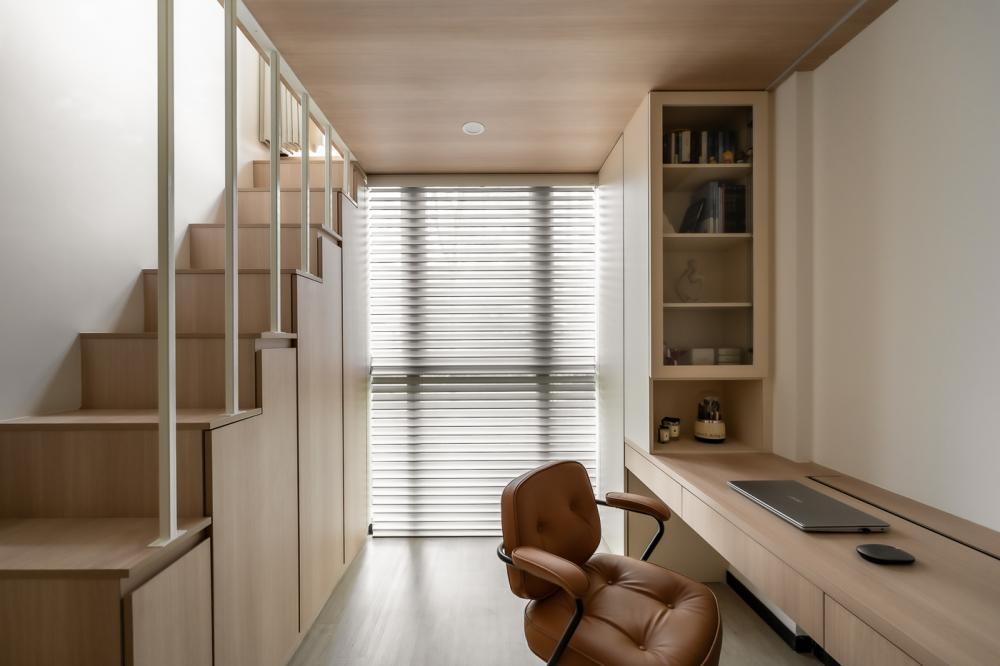 Scandinavian Bedroom with Vinyl Flooring and Wardrobe
