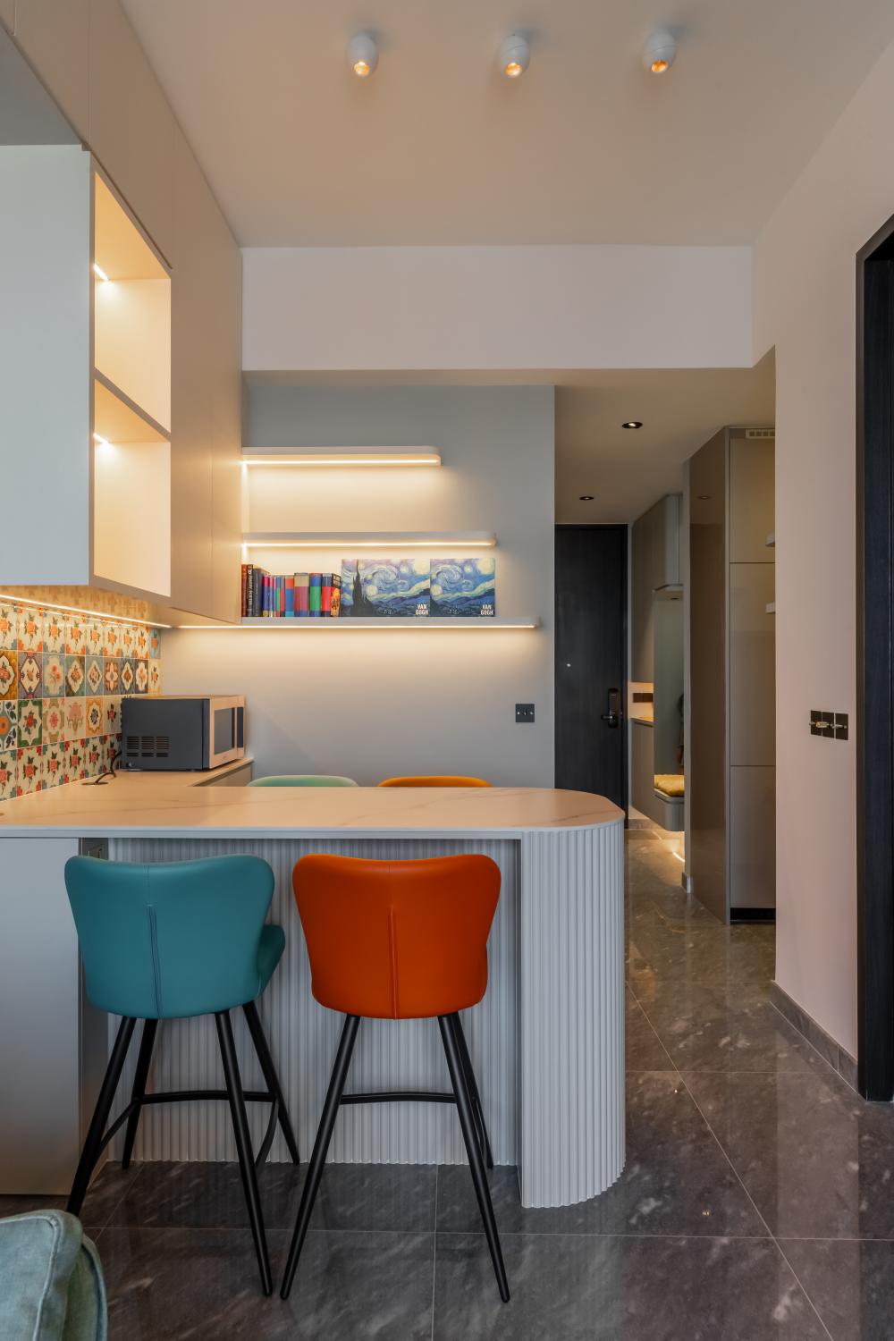 Asian Dining Room with Drop Light and Drop Ceiling