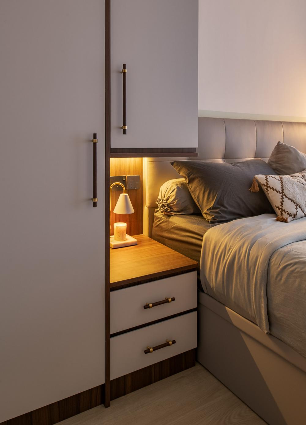 Country Bedroom with Vinyl Flooring and Wardrobe