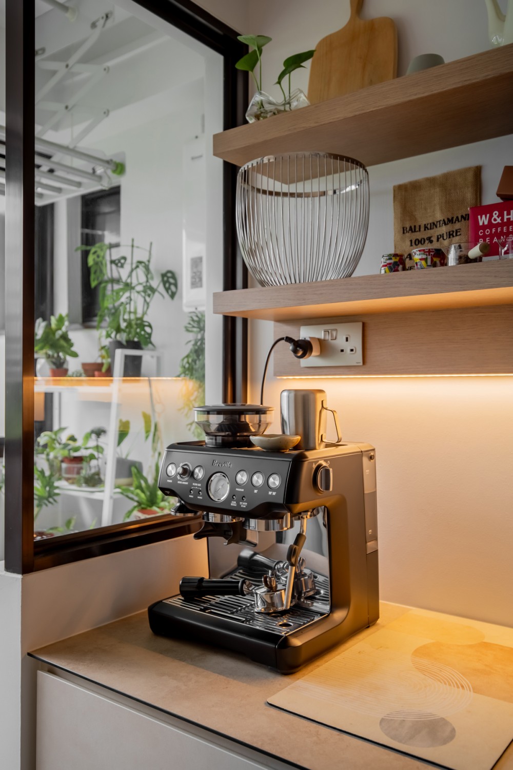 Scandinavian Kitchen with Countertop and Kitchen Window