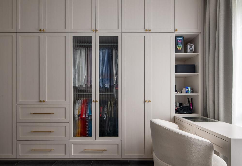 Country Bedroom with Bookshelf and Wardrobe