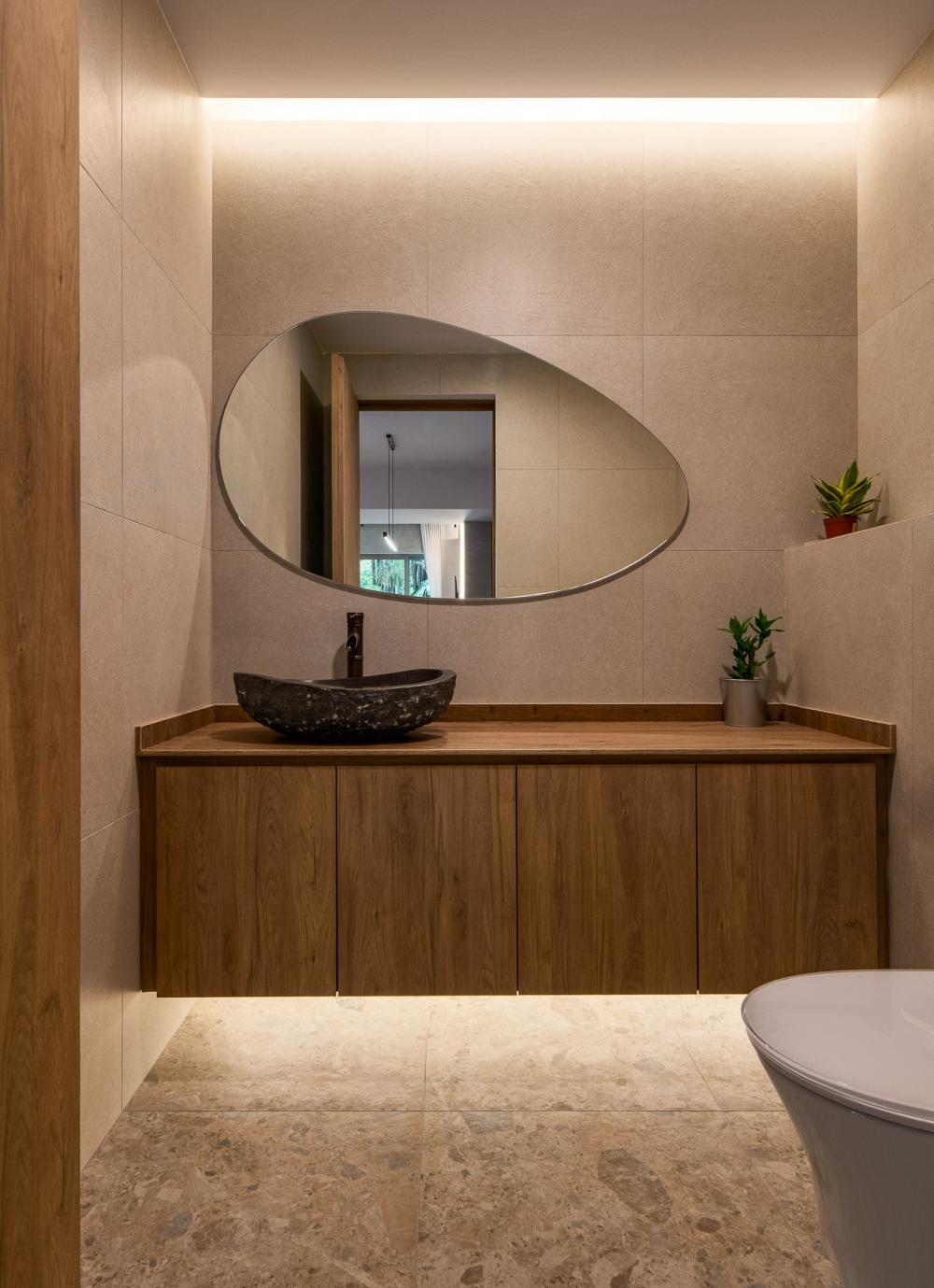 Country Bathroom with Countertop and Homogeneous Tiles