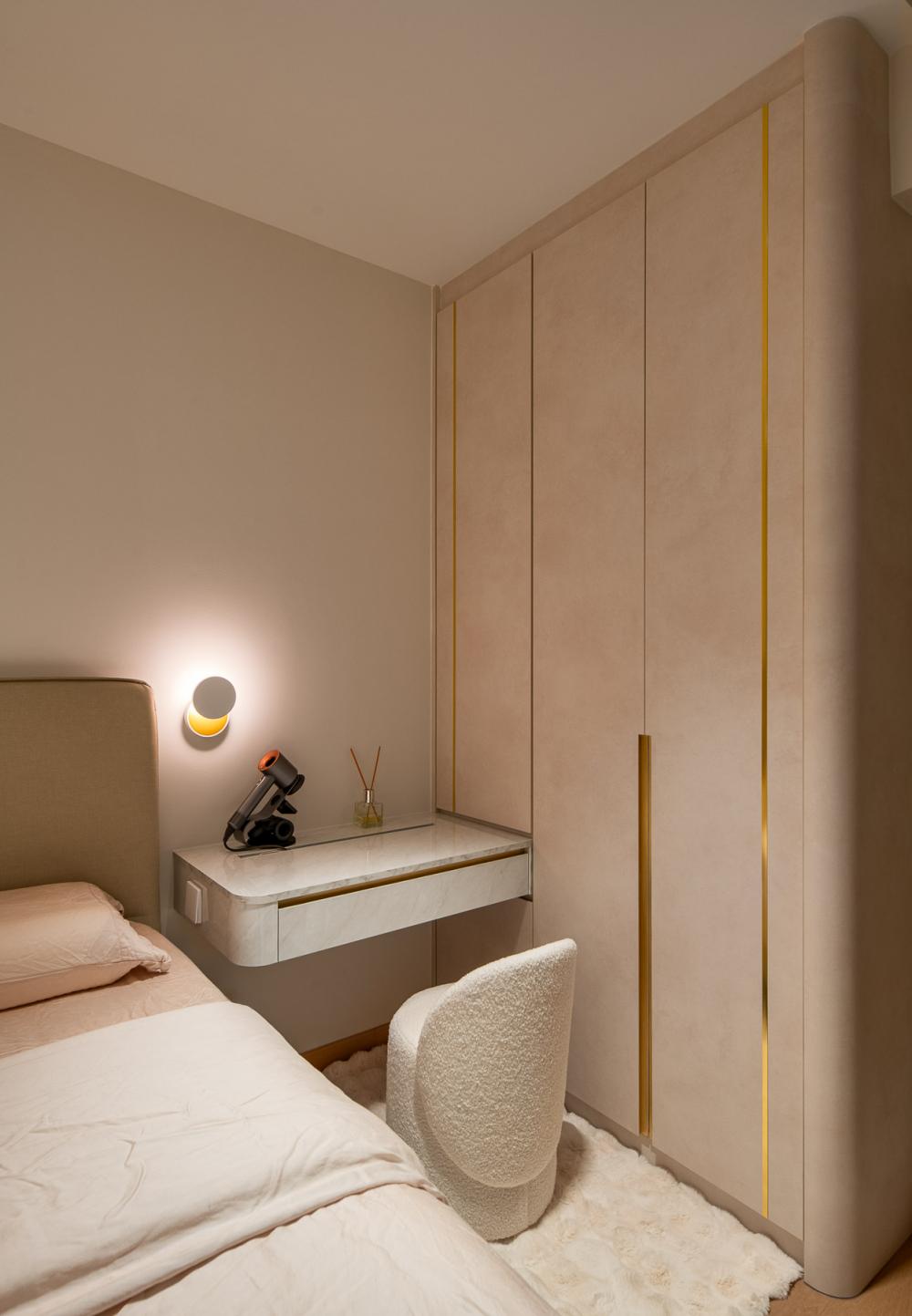 Contemporary Bedroom with Wardrobe and Built-in Bed