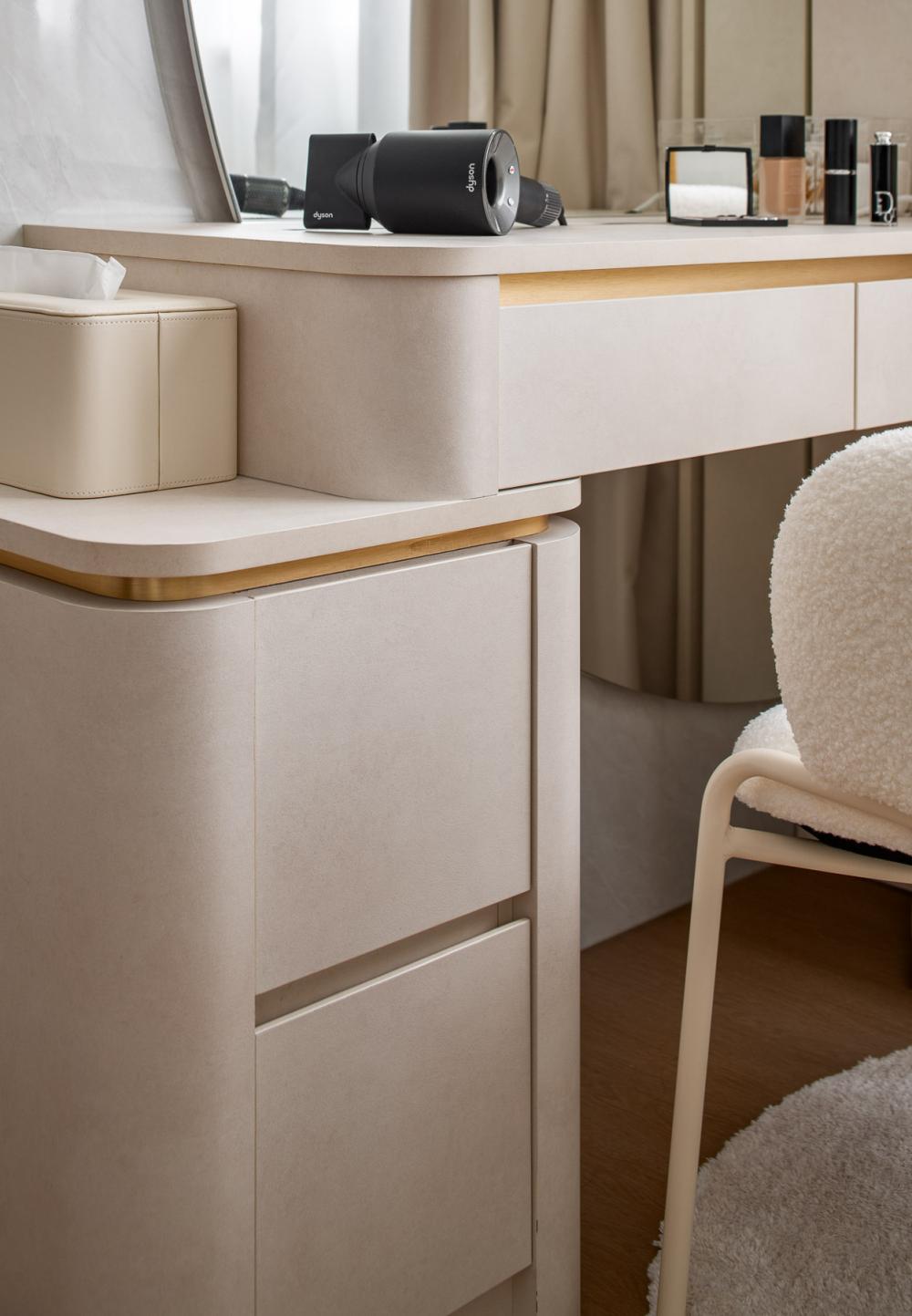 Contemporary Bedroom with Bedside Table and Bedroom Dresser