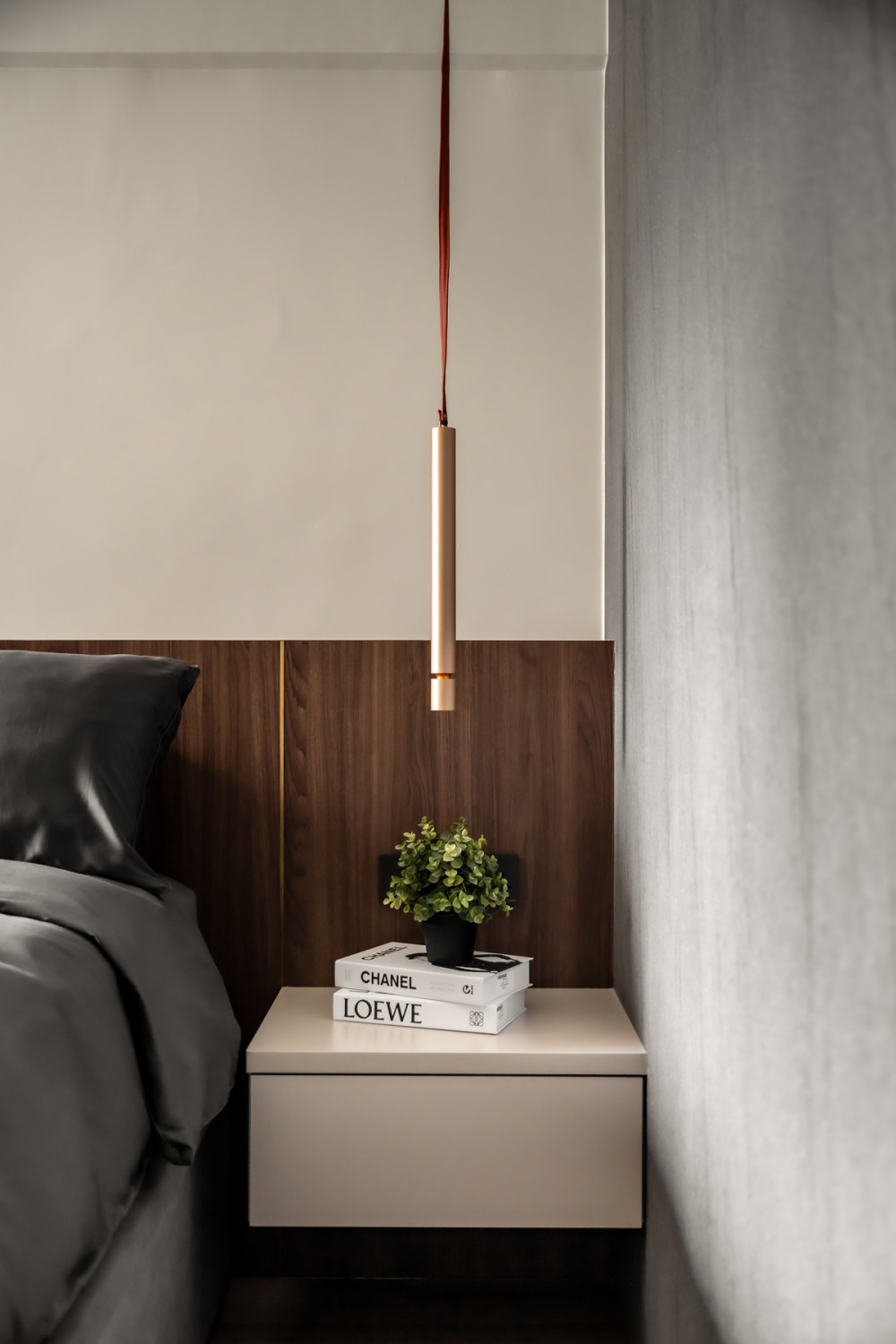 Contemporary Bedroom with Feature Wall and Wardrobe