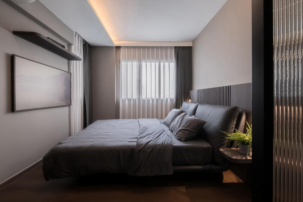 Contemporary Bedroom with Ceiling Light and Wardrobe