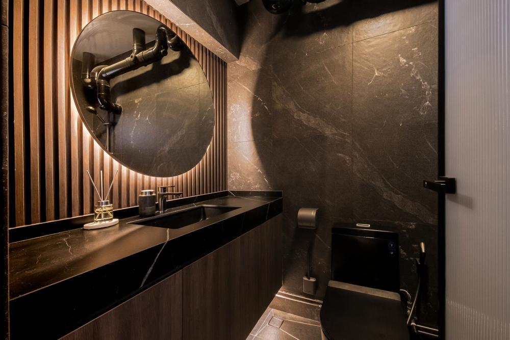 Contemporary Bathroom with Showers and Flooring