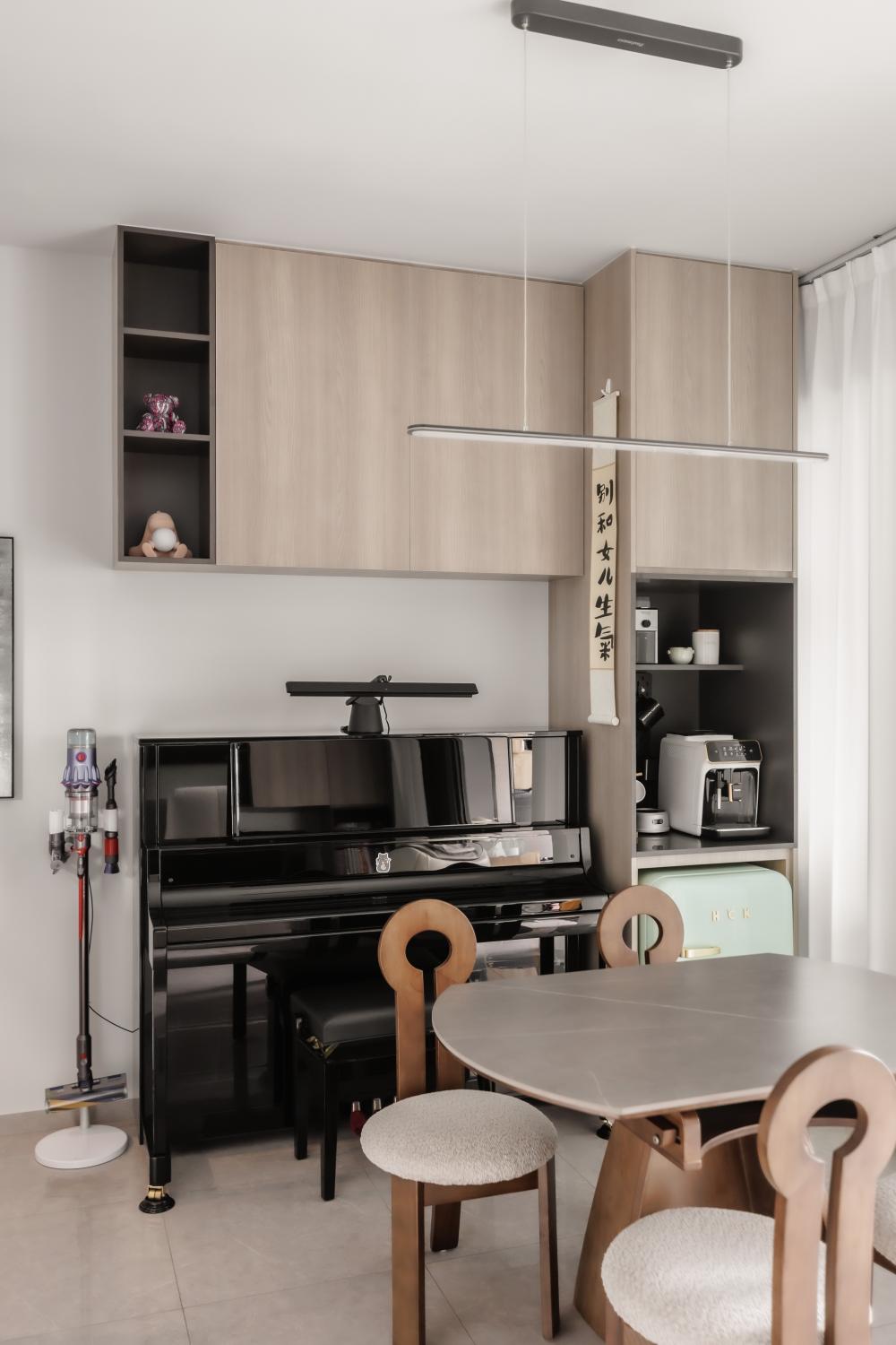 Modern Dining Room with Ceiling Light and Dining Table