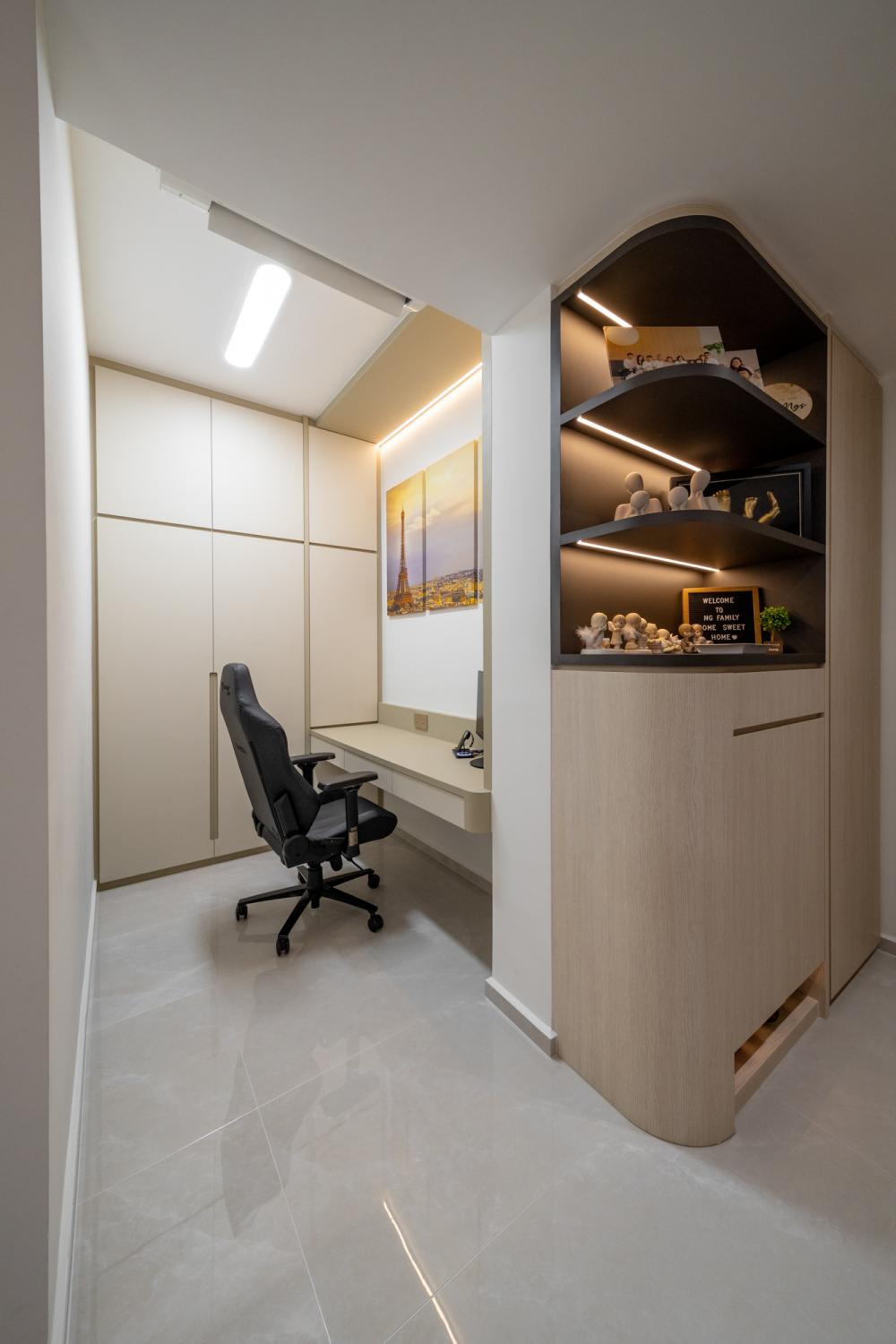 Modern Home Office with Wardrobe and Desk