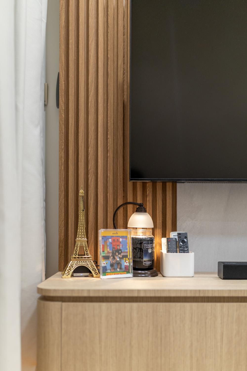 Modern Living Room with TV Console and Feature Wall