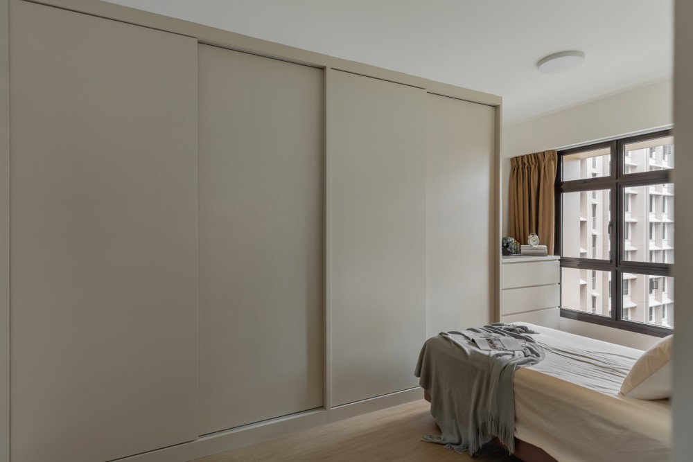Modern Bedroom with Ceiling Light and Wardrobe