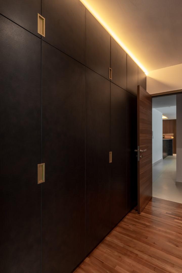 Modern Bedroom with Marble Floor and Wardrobe