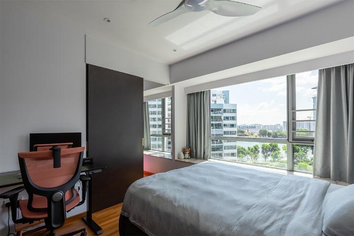 Modern Bedroom with Closet and Children's Beds