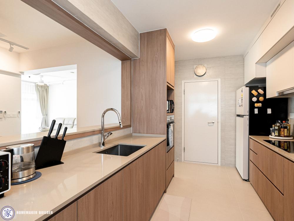 Scandinavian Dining Room with Countertop and Kitchen Island