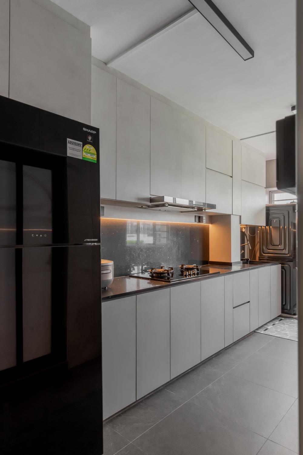 Modern Kitchen with Countertop and Vinyl Flooring