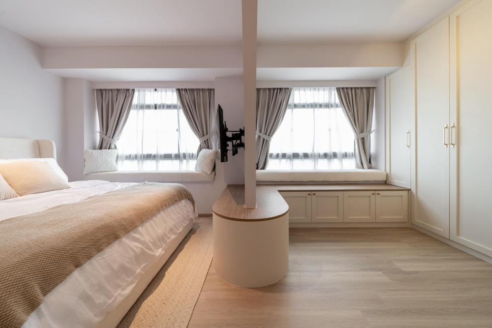 Scandinavian Bedroom with Cove Lighting and Wardrobe