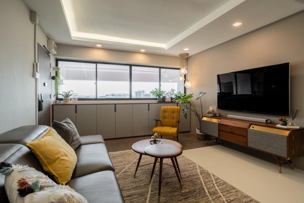 Modern Living Room with TV Console and Sofa