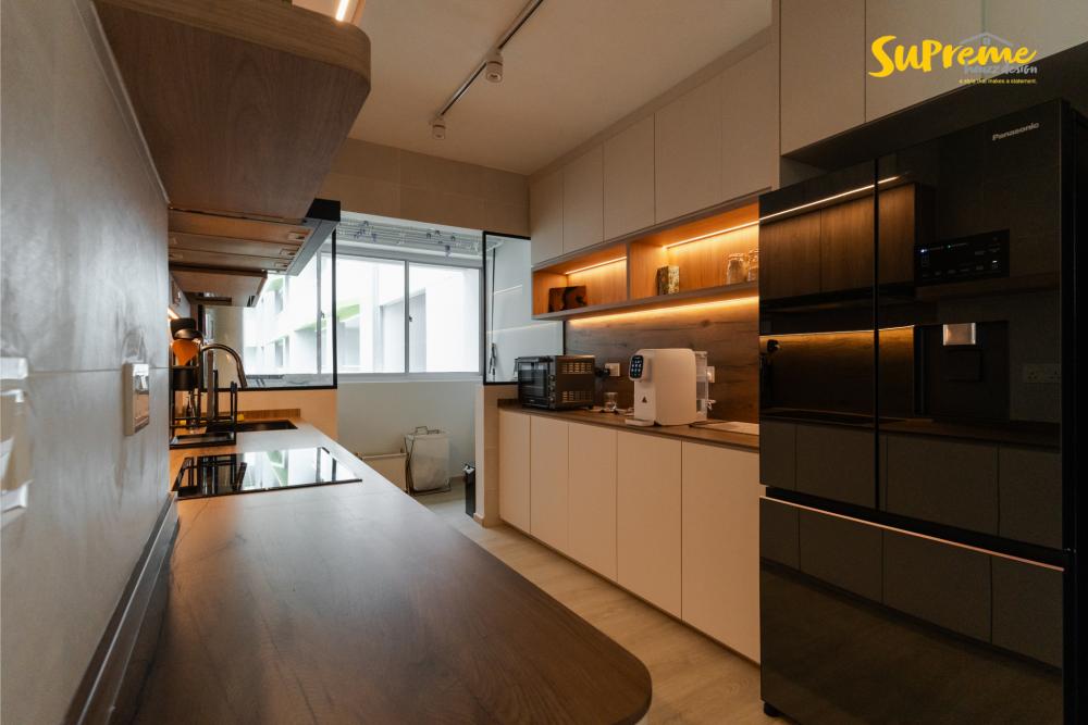 Contemporary Kitchen with Kitchen Window and Open Kitchen