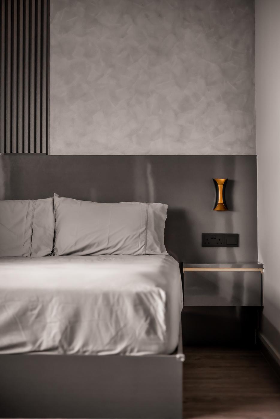 Modern Bedroom with Vinyl Flooring and Sideboard