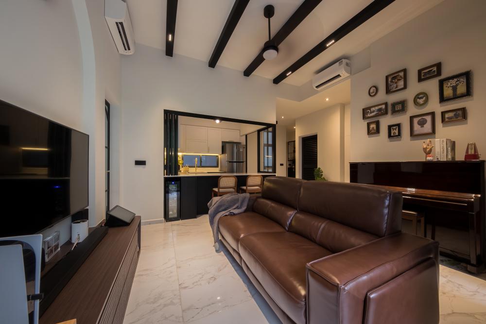 Modern Living Room with TV Console and Sofa