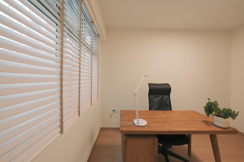Scandinavian Home Office with Desk and Desk Chairs