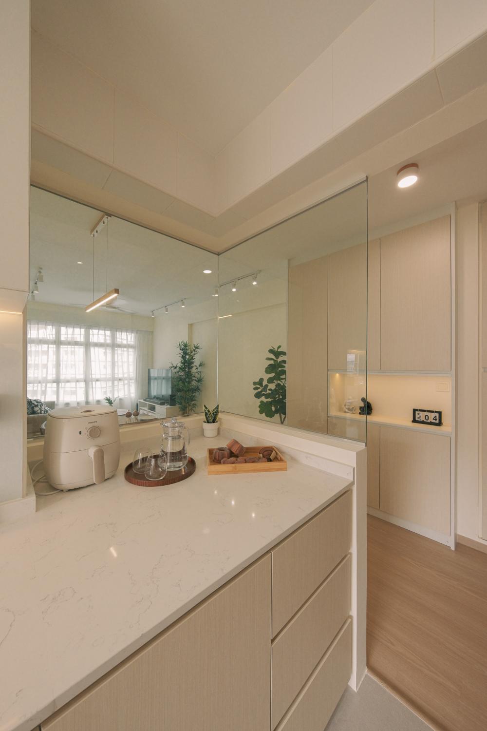 Scandinavian Kitchen with Kitchen Window and Kitchen Island