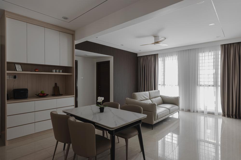 Contemporary Dining Room with Cove Lighting and Dining Table