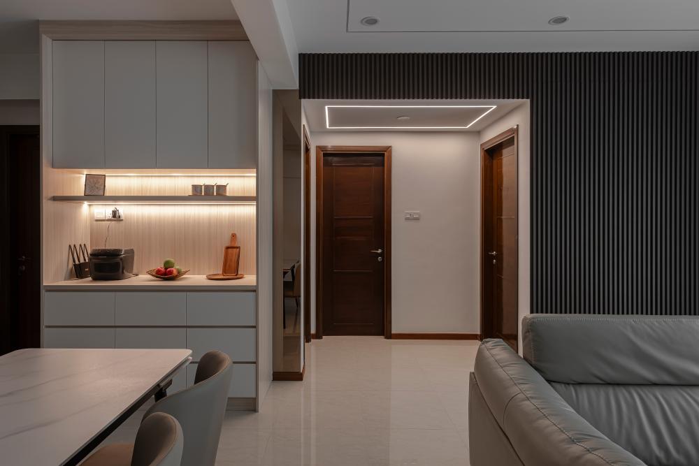 Contemporary Dining Room with Lighting and Decorative Lighting