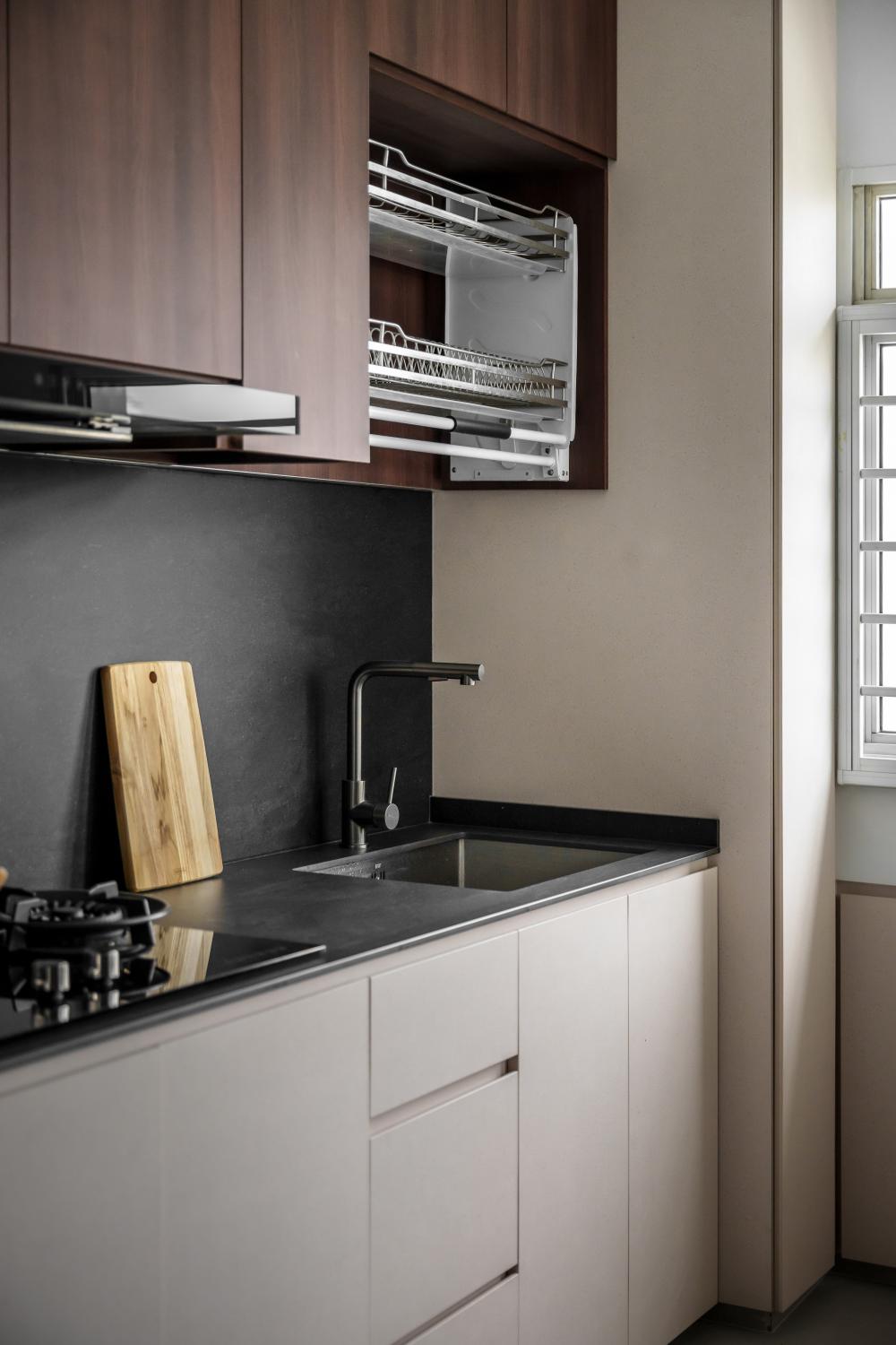 Contemporary Kitchen with Countertop and Kitchen Window