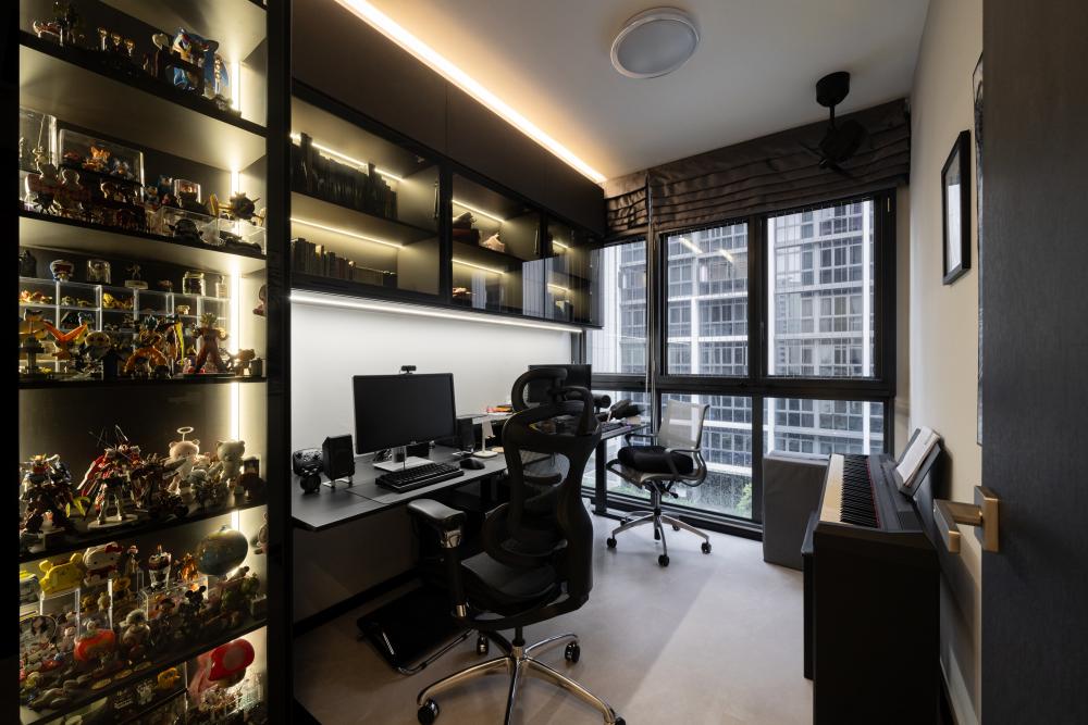 Modern Home Office with Desk and Desk Chairs