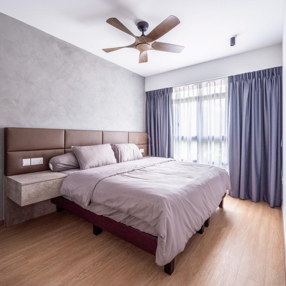 Modern Bedroom with Vinyl Flooring and Cove Lighting