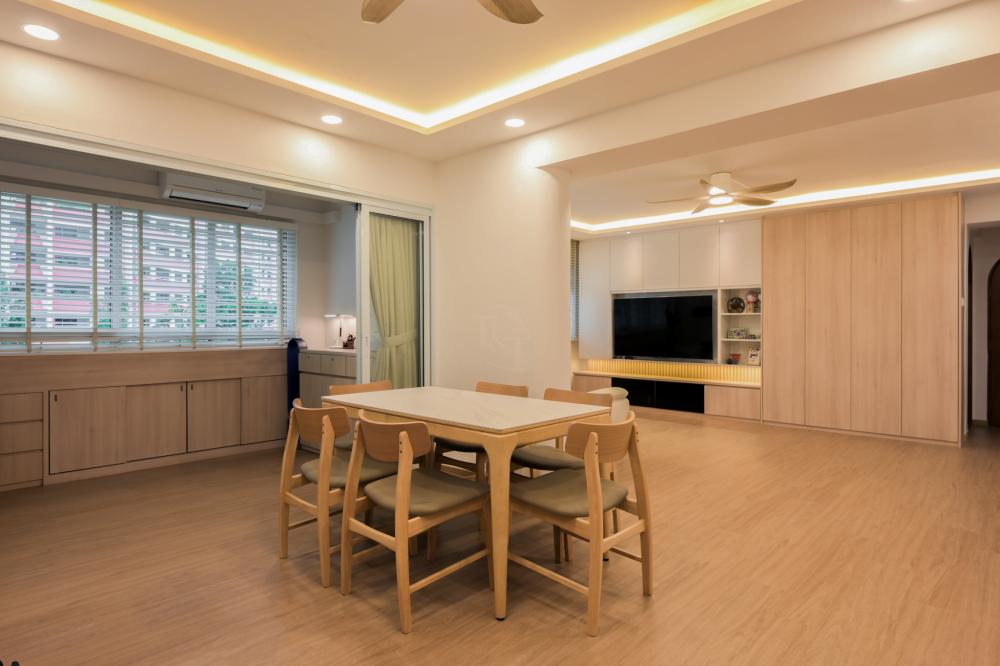 Modern Dining Room with Cove Lighting and Dining Table
