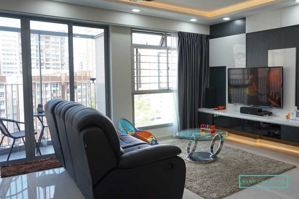Modern Living Room with Settee and TV Console