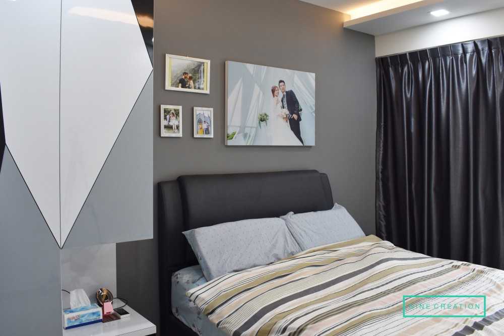 Modern Bedroom with Cove Lighting and Drop Ceiling